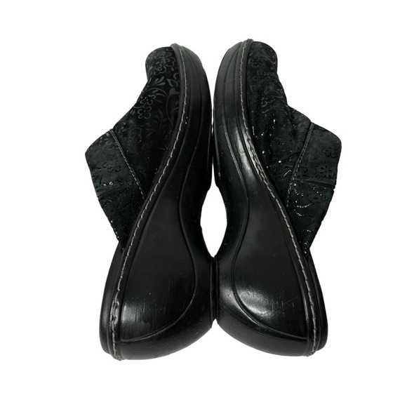 Soft Walk Black Floral Leather Upper Clogs Women’s Size 8.5 - Picture 4 of 10